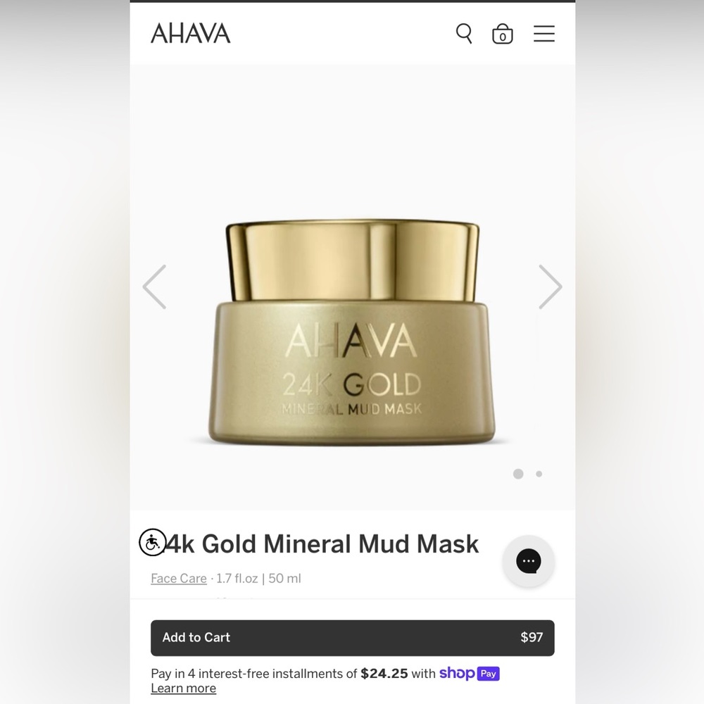 2/$25 AHAVA 24K GOLD MINERAL MUD MASK— BRAND NEW didn’t come in a box.